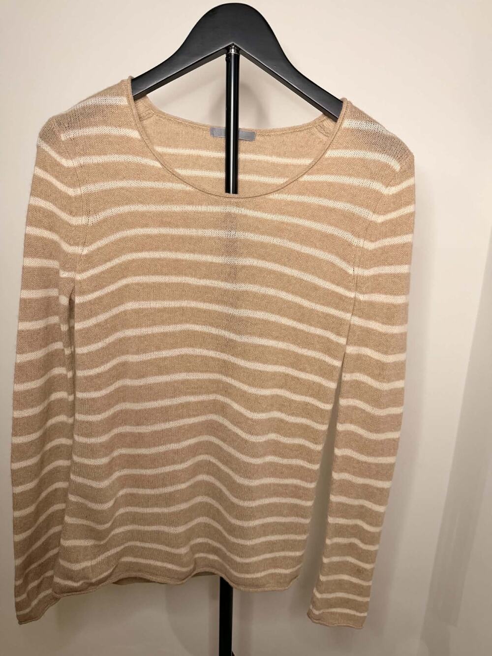 Uniqlo Women's Striped Knit Sweater (Tan/Cream)